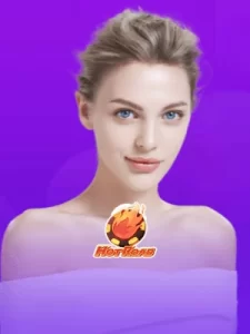 Dealer de jogos ao vivo com cabelo ondulado e fundo escuro.