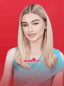 Crupiê loira da Hot Live com fundo roxo
